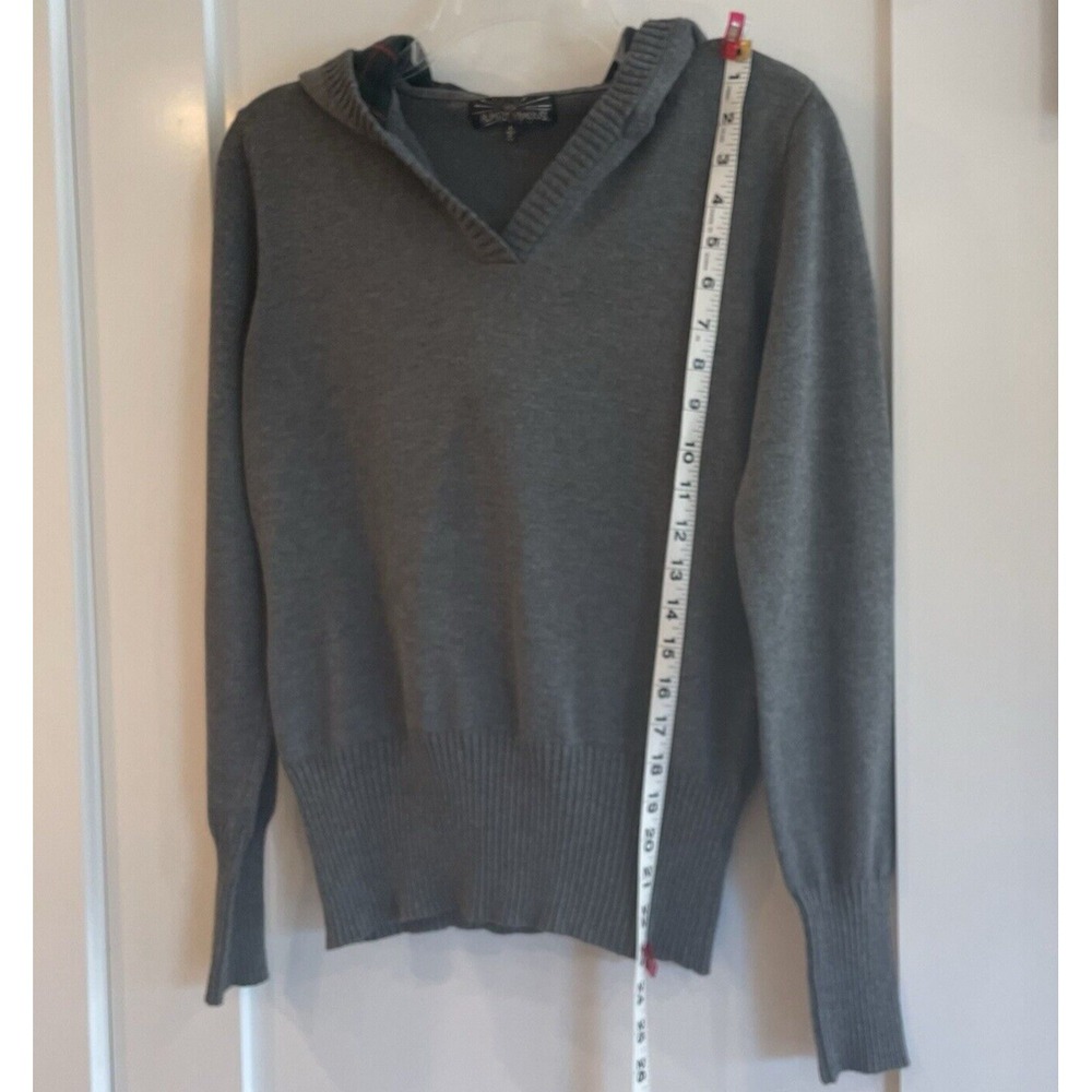 Womens Lightweight Hoodie Sweater Sweatshirt Gray Pullover Fisherwoman Boho L - Picture 4 of 11